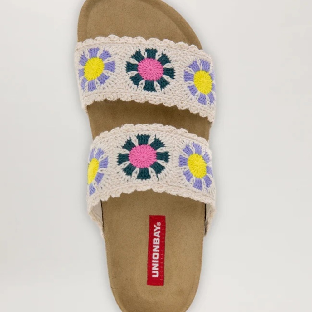 UNIONBAY Monica Ivory Crochet Slip-On Slide Sandals Size 11 NEW - Picture 13 of 14